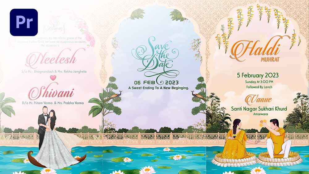 You are currently viewing Premiere Pro Caricature Wedding Invitation Project Free Download