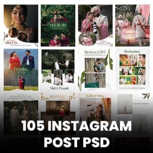 ELEGANT WEDDING INSTAGRAM POST TEMPLATES 105 PSD