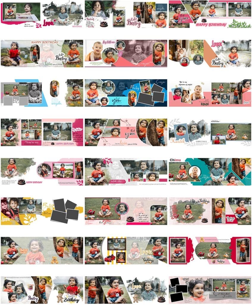 45 HAPPY BIRTHDAY ALBUM DESIGN PSD DOWNLOAD