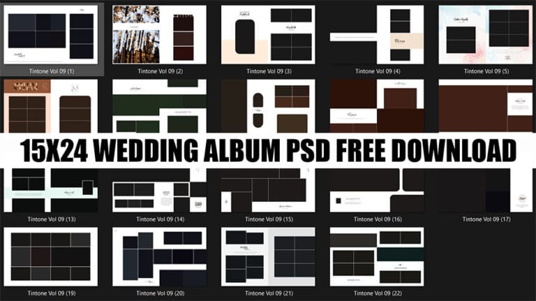 15X24 WEDDING ALBUM PSD FREE DOWNLOAD