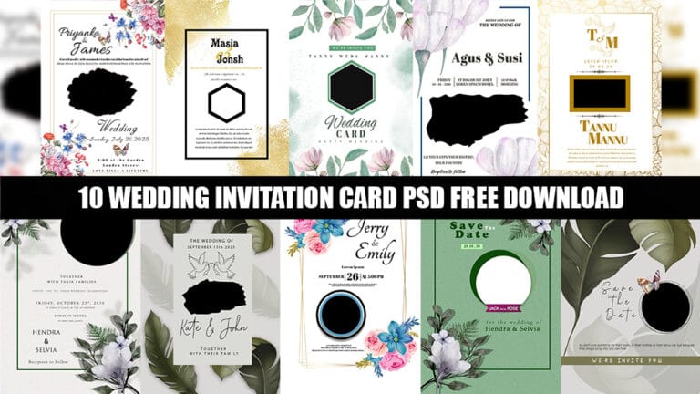 10 WEDDING INVITATION CARD PSD FREE DOWNLOAD