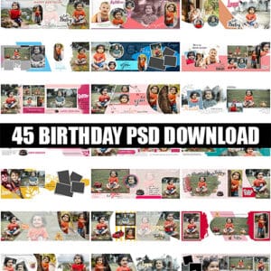 45 HAPPY BIRTHDAY ALBUM DESIGN PSD DOWNLOAD