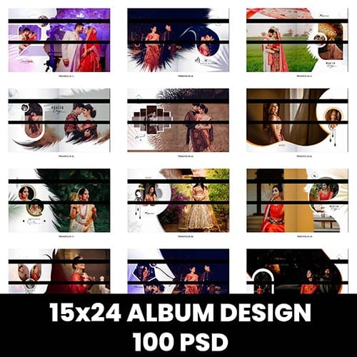 15X24 WEDDING ALBUM DESIGN PSD DOWNLOAD | 100 PSD FILES