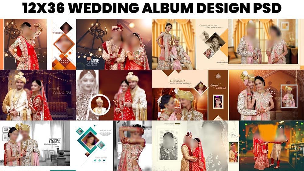 WEDDING ALBUM DESIGN PSD FREE DOWNLOAD 12X36 ZIP
