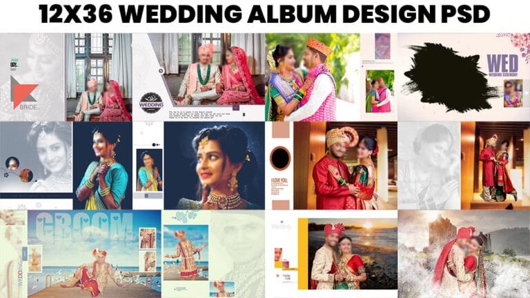 WEDDING ALBUM DESIGN PSD FREE DOWNLOAD 12X36 ZIP