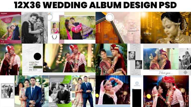 WEDDING ALBUM DESIGN PSD FREE DOWNLOAD 12X36 ZIP