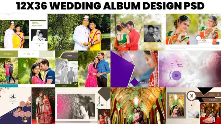 WEDDING ALBUM DESIGN PSD FREE DOWNLOAD 12X36 ZIP