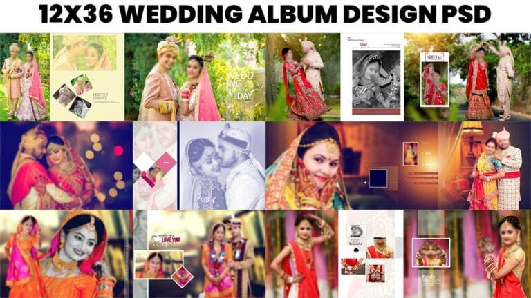 WEDDING ALBUM DESIGN PSD FREE DOWNLOAD 12X36 ZIP