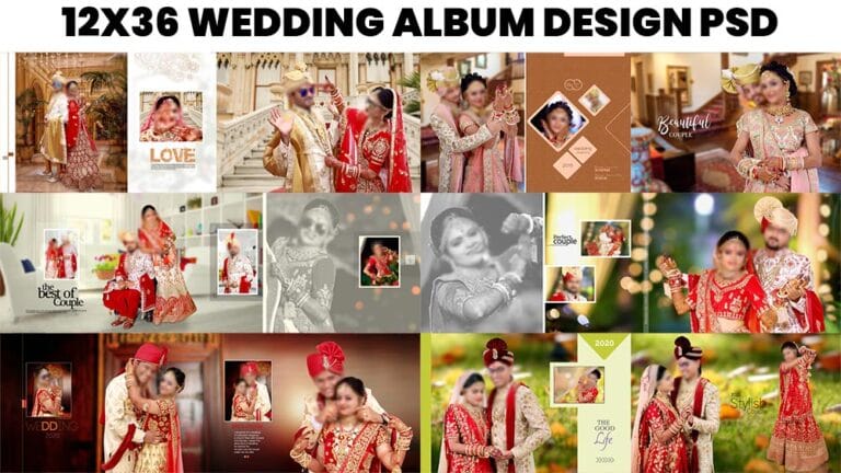 WEDDING ALBUM DESIGN PSD FREE DOWNLOAD 12X36 ZIP