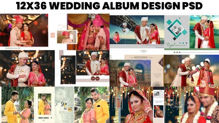 WEDDING ALBUM DESIGN PSD FREE DOWNLOAD 12X36 ZIP