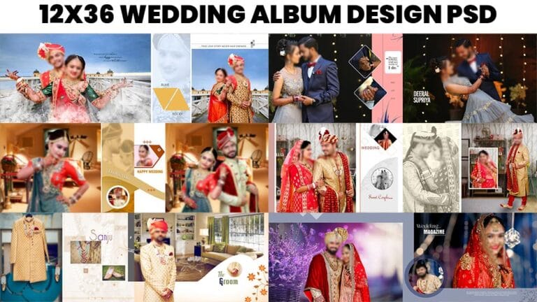 WEDDING ALBUM DESIGN PSD FREE DOWNLOAD 12X36 ZIP