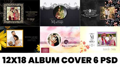 12x18 Album Cover Page PSD Free Download: Minimalist & Floral Styles