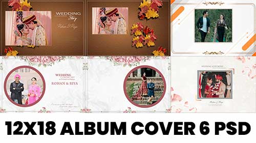 Elegant Engagement Album Cover Page Design PSD for Modern Couples