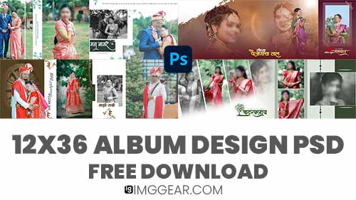 Creative 12x36 Wedding Album PSD Templates Free Download