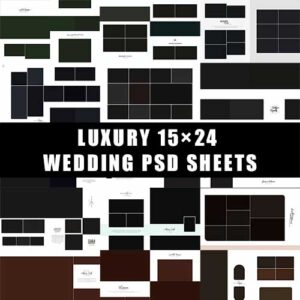 Creative Wedding Assets: 15x24 Indian Wedding Album PSD & Shadi Card Designs