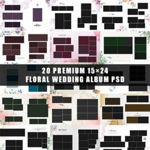 15×24 Wedding Album Design 2026 | 300 DPI High Resolution Karizma PSD Sheets