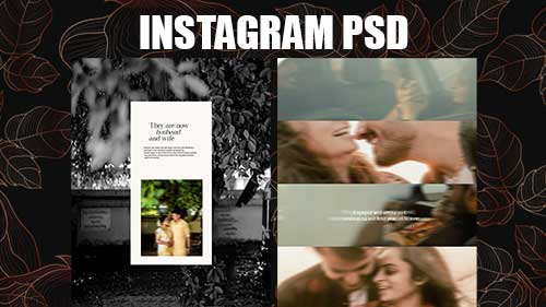 Free Editable Instagram Wedding Post PSD Template