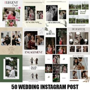 Mega Bundle: 50 Luxury Wedding Instagram Posts PSD For Photographers & Planners