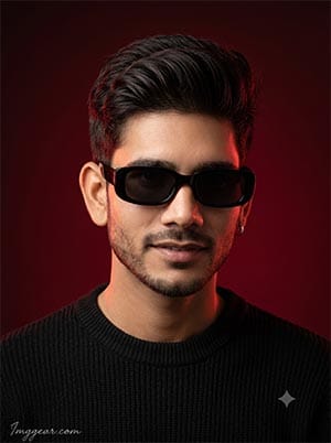 Red Background AI Photo Prompt