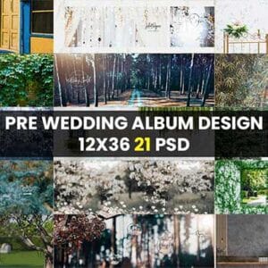 Creative Pre Wedding Album Design 12x36 PSD Creative Pre Wedding Album Design 12x36 PSD