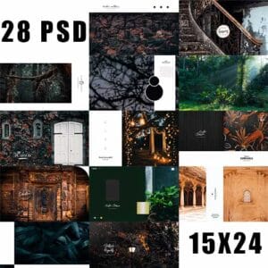 15x24 Wedding Album 28 PSD Layouts Download