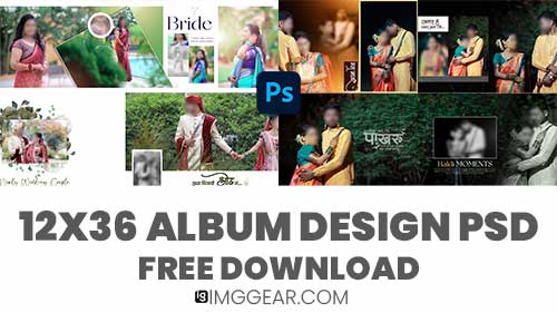 Top Trending Wedding Album Design PSD 12x36 Download