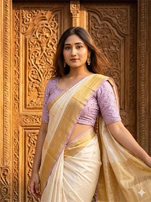 Retro Style Prompt For Gemini Girl In Saree