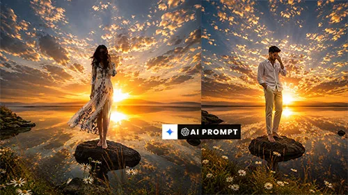 Prompt Seen Ultra Realistic Sunset | River Moments Photo Prompt