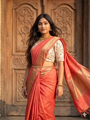 Retro Style Prompt For Gemini Girl In Saree