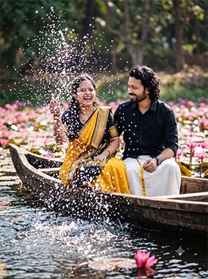 Prompt For Gemini AI Retro Style Couple Photo Tamil