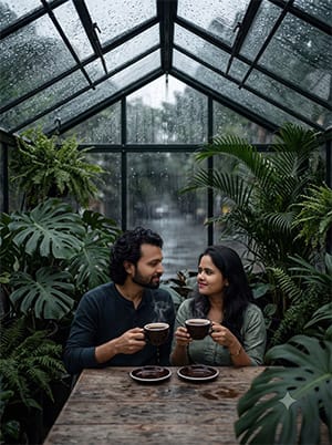 Romantic Couple Rain Prompt For Gemini AI