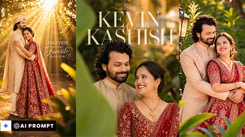 Top 10 Wedding AI Photo Prompts for Indian Couples | Romantic Bride & Groom AI Photos