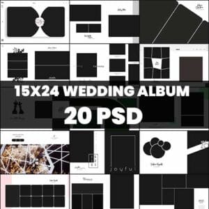 15×24 Wedding Album PSD Templates Free Download 2026 | Professional Photo Album Design