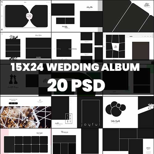 15x24 Wedding Album PSD Templates Free Download 2026 | Professional Photo Album Design