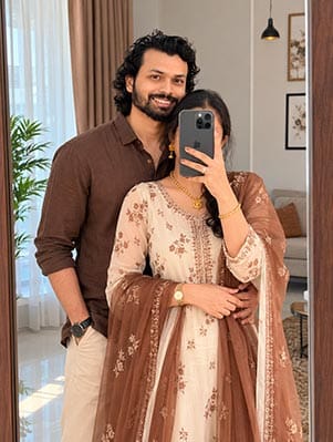 Couple Mirror Selfie Hidden Face