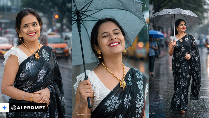 Gemini AI Photo Prompt Copy Paste Trending Girl Rain Prompt For Girls