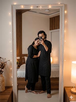 Mirror Selfie Prompt Gemini For Couple