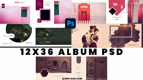 Latest 12X36 PSD Wedding Album Sheets Free