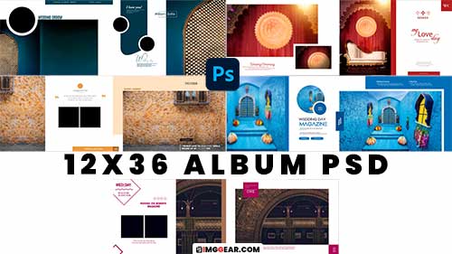 Professional 12X36 PSD Wedding Album Templates