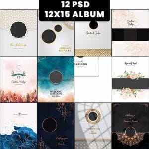 Professional 12×15 Wedding Album Design PSD Download | Ready-to-Use Templates