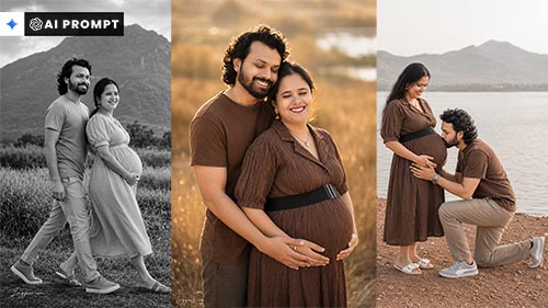 Viral Indian Couple Maternity Photoshoot AI Prompts for Instagram & Reels