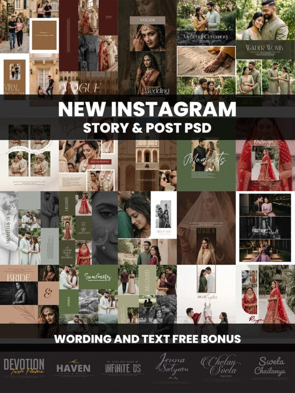 200+ Instagram Post & Story PSD Templates + Text (2026)
