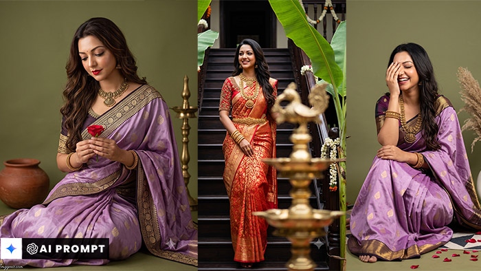6 Stunning South Indian Girl AI Photo Prompts Saree 2026