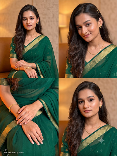 Aesthetic saree AI photo editing prompt