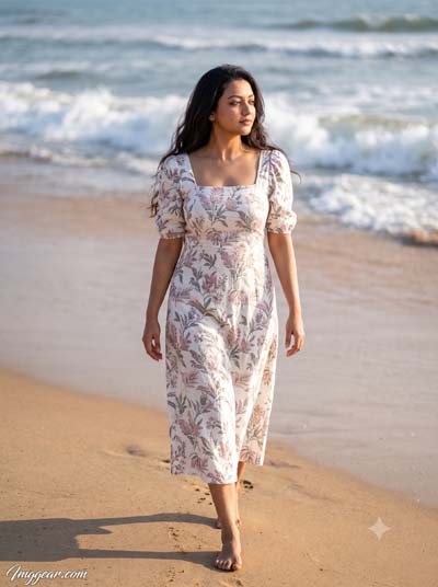 Cinematic Beach Photo Prompt Girl