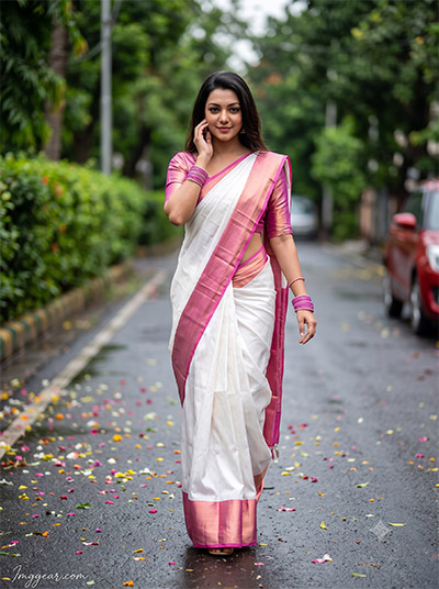 Retro Girl in Saree Photo Prompt