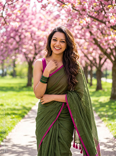 Retro Girl in Saree Photo Prompt