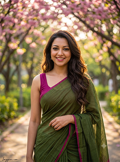 Retro Girl in Saree Photo Prompt