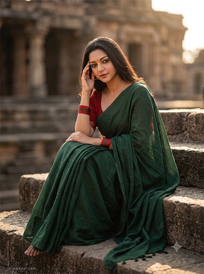 Retro Girl in Saree Photo Prompt