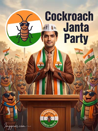 Trending Cockroach Janata Party Photo Editing Prompt
